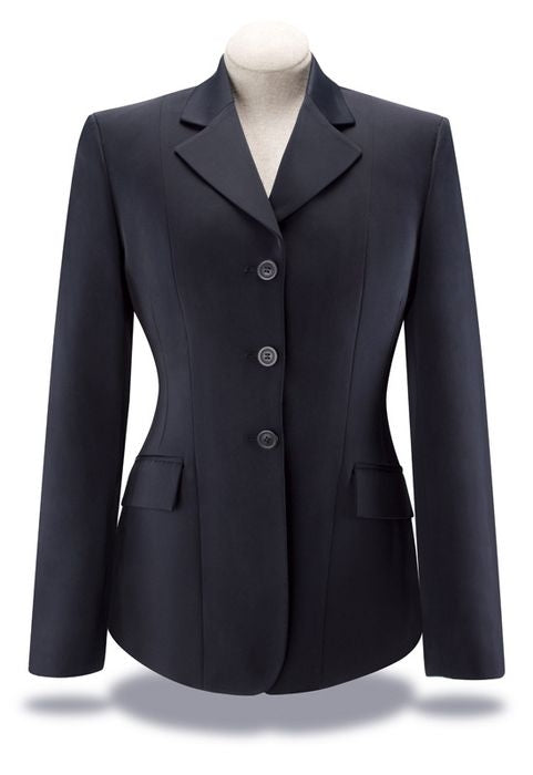 OPEN BOX RJ Classics Xtreme Softshell Show Coat - Ladies Plus Size, Navy - 20 Short, Solid Navy