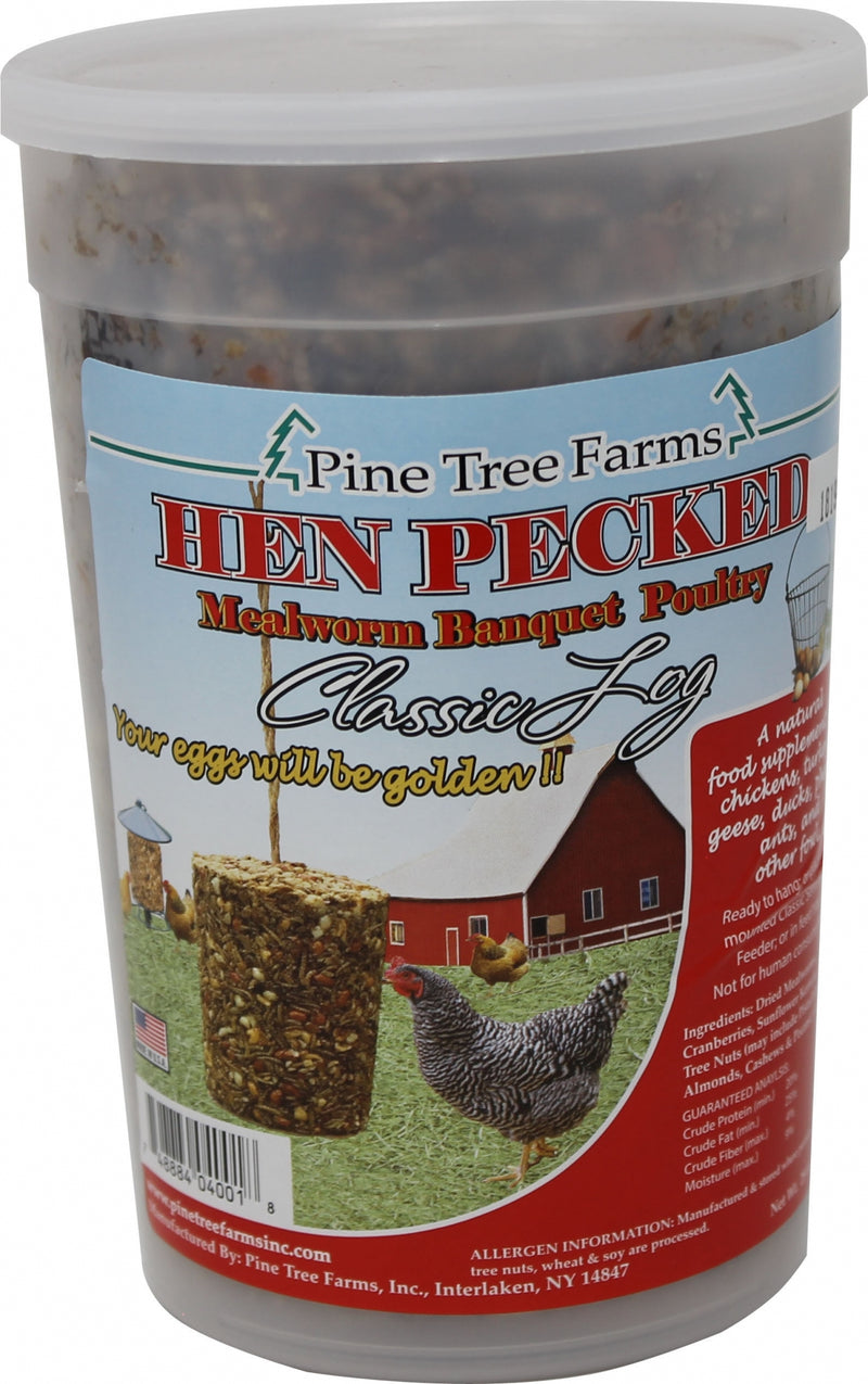 Pine Tree Farms Hen Pecked Mealworm Poultry Classic Log