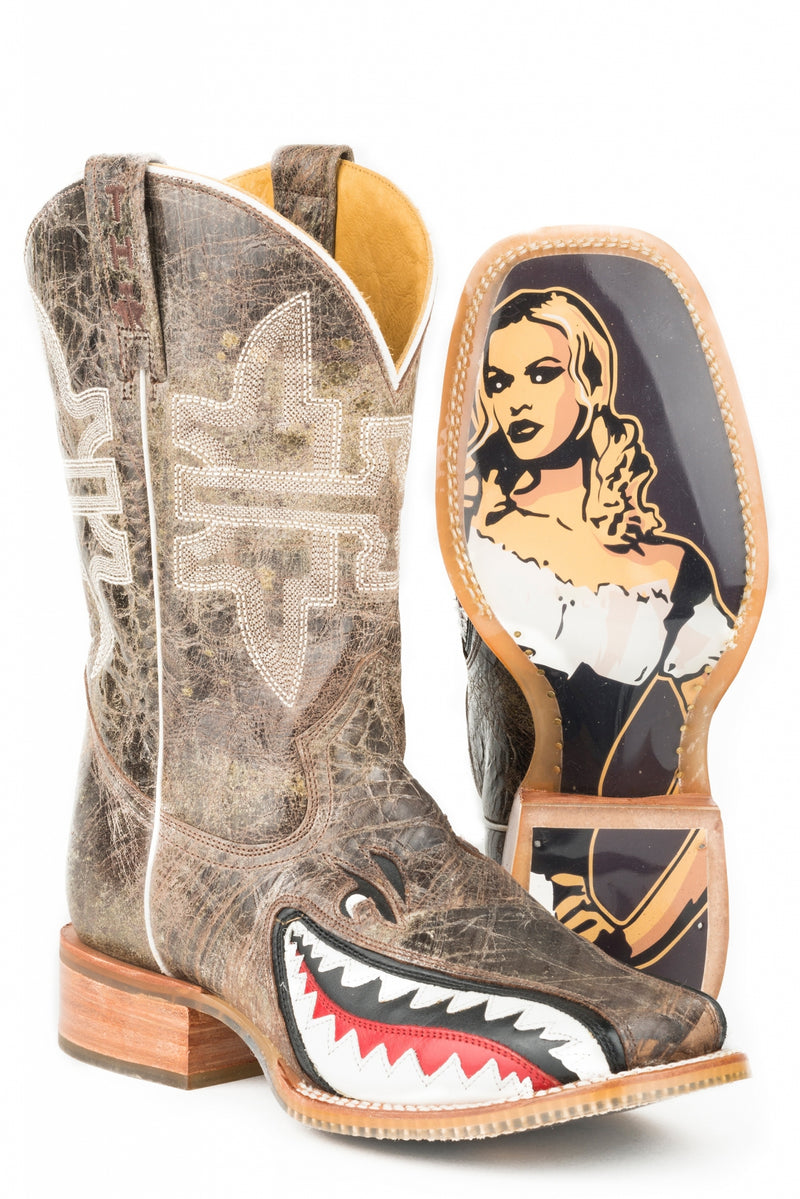 Tin Haul Mens Toastin A Gnarly Shark Sq Toe Boot