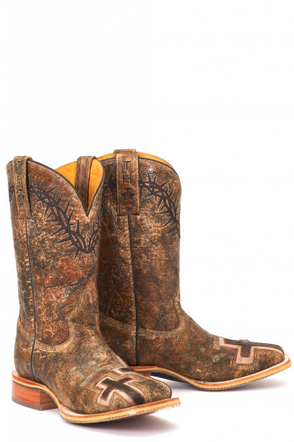 Tin Haul Mens John 3.16 Square Toe Boots