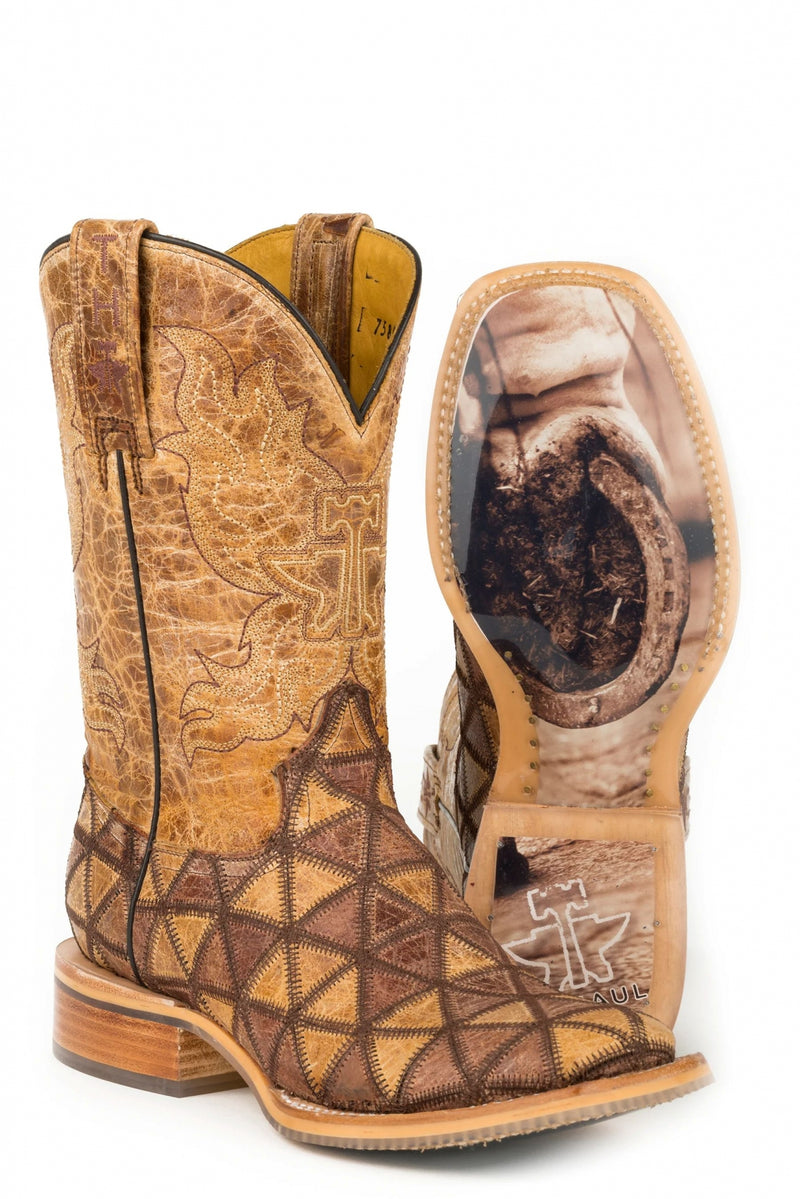 Tin Haul Ladies Patchwork Square Toe Boots