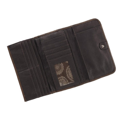 American West Ladies Sacred Bird Tri-Fold Wallet