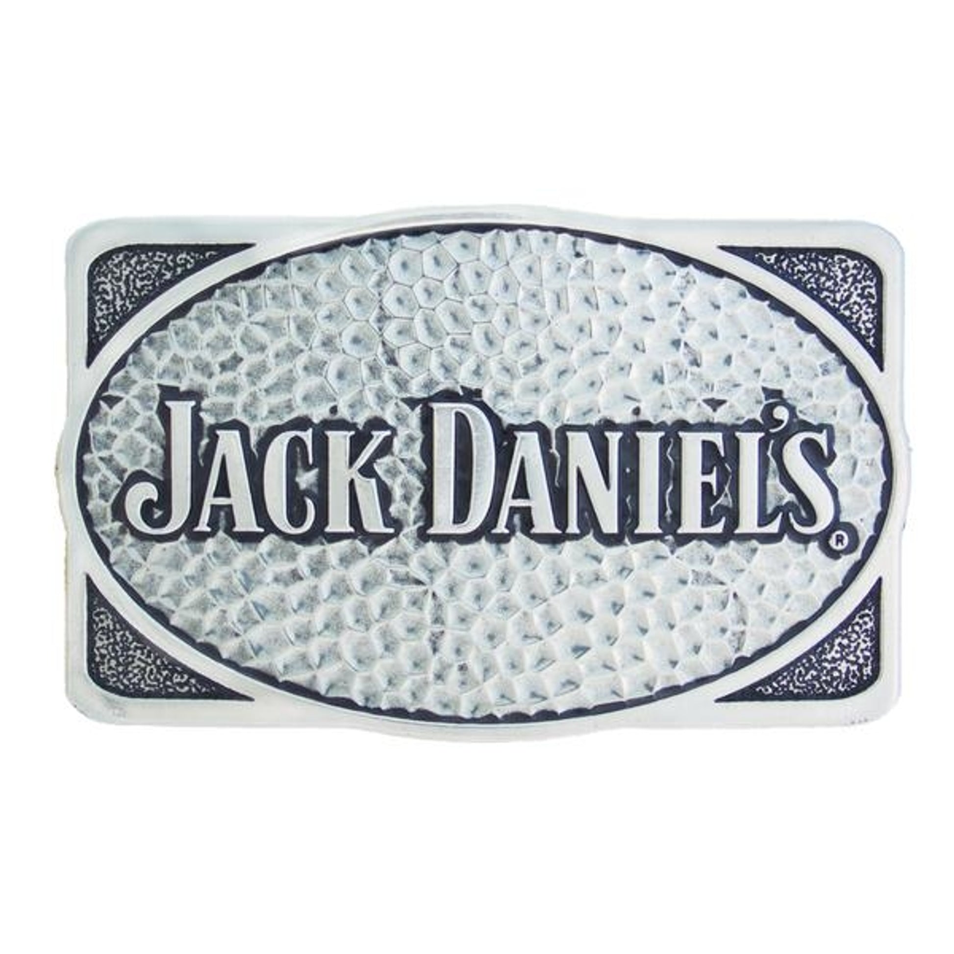Jack Daniel's Rectangle Hammered Silver Buckle