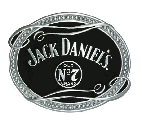 Jack Daniel's Oval Beaded Filigree Belt Buckle 4x3