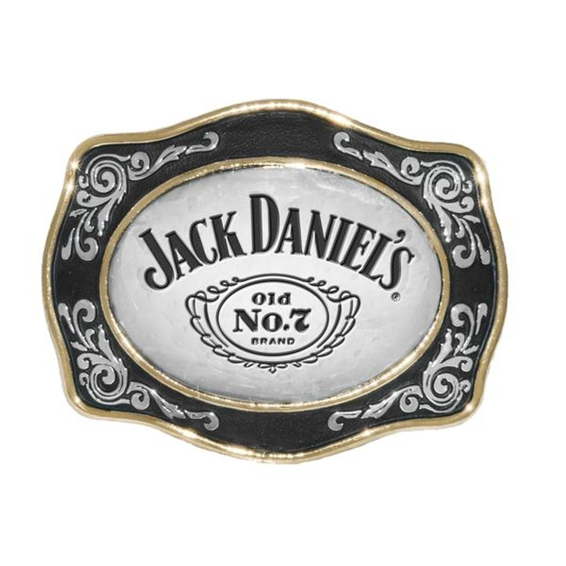 Jack Daniels Two-Tone Filigree Cartouche Buckle