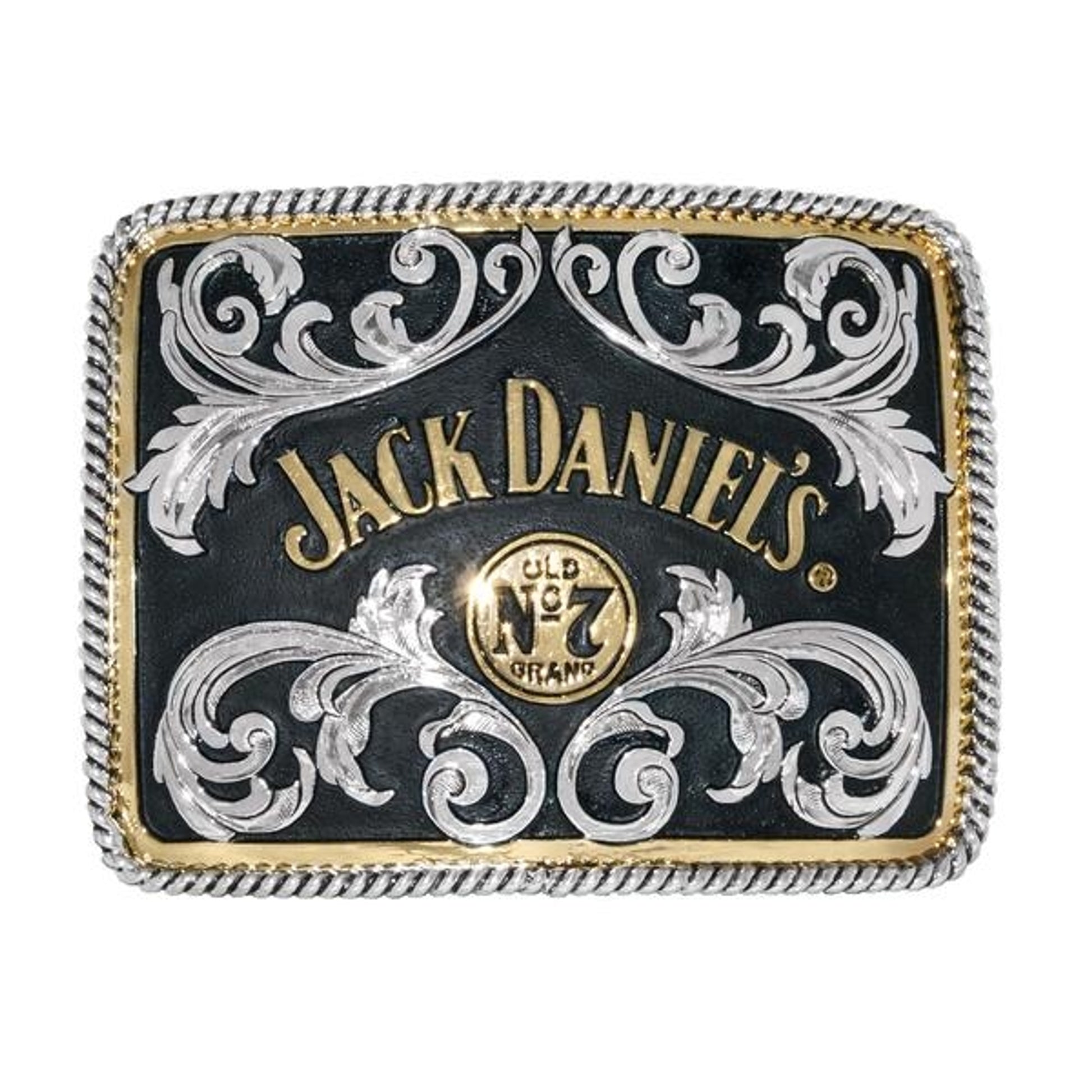 Jack Daniels Rope & Filigree Two-Tone Buckle