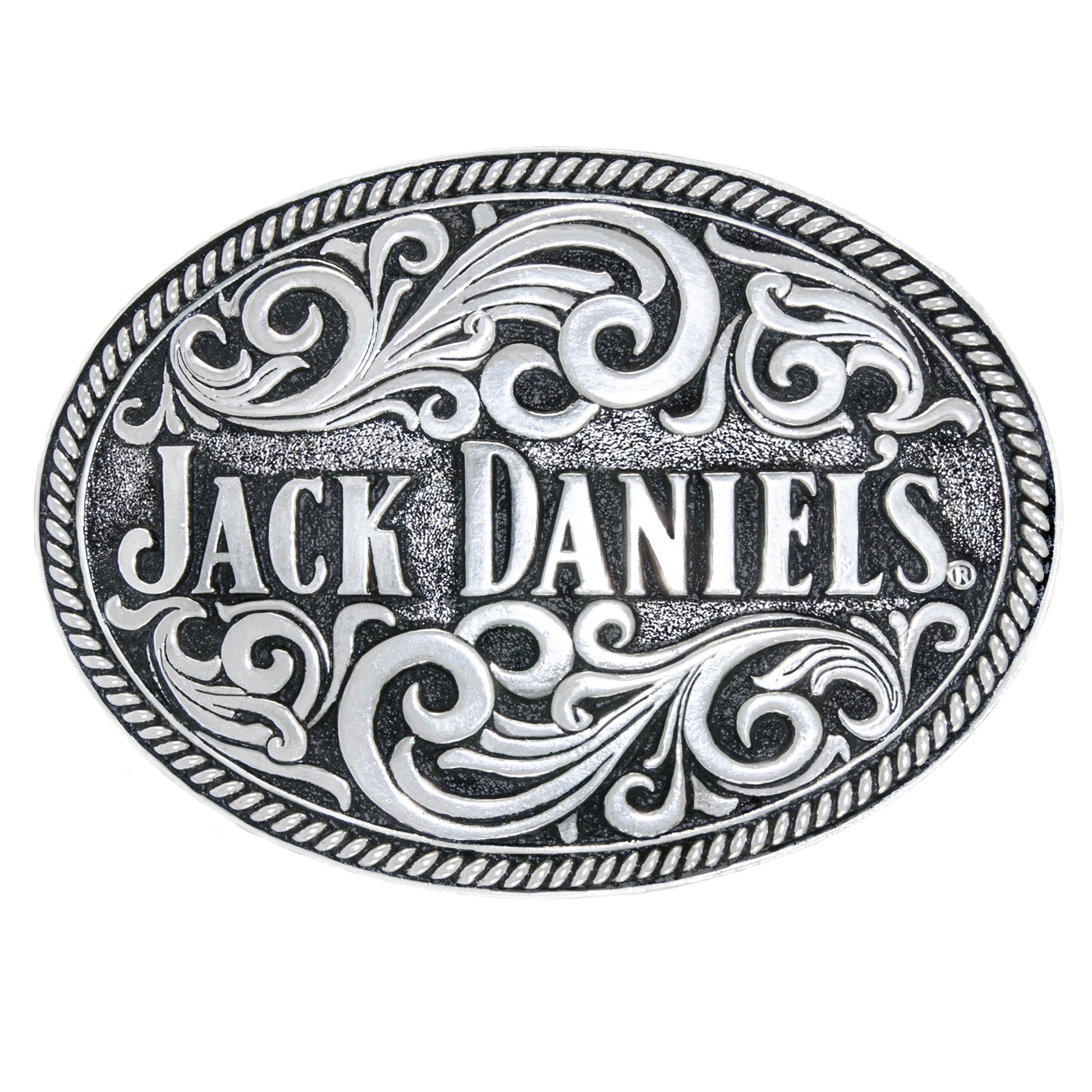 Jack Daniel's Made in USA Oval Rope Edge Belt Buckle