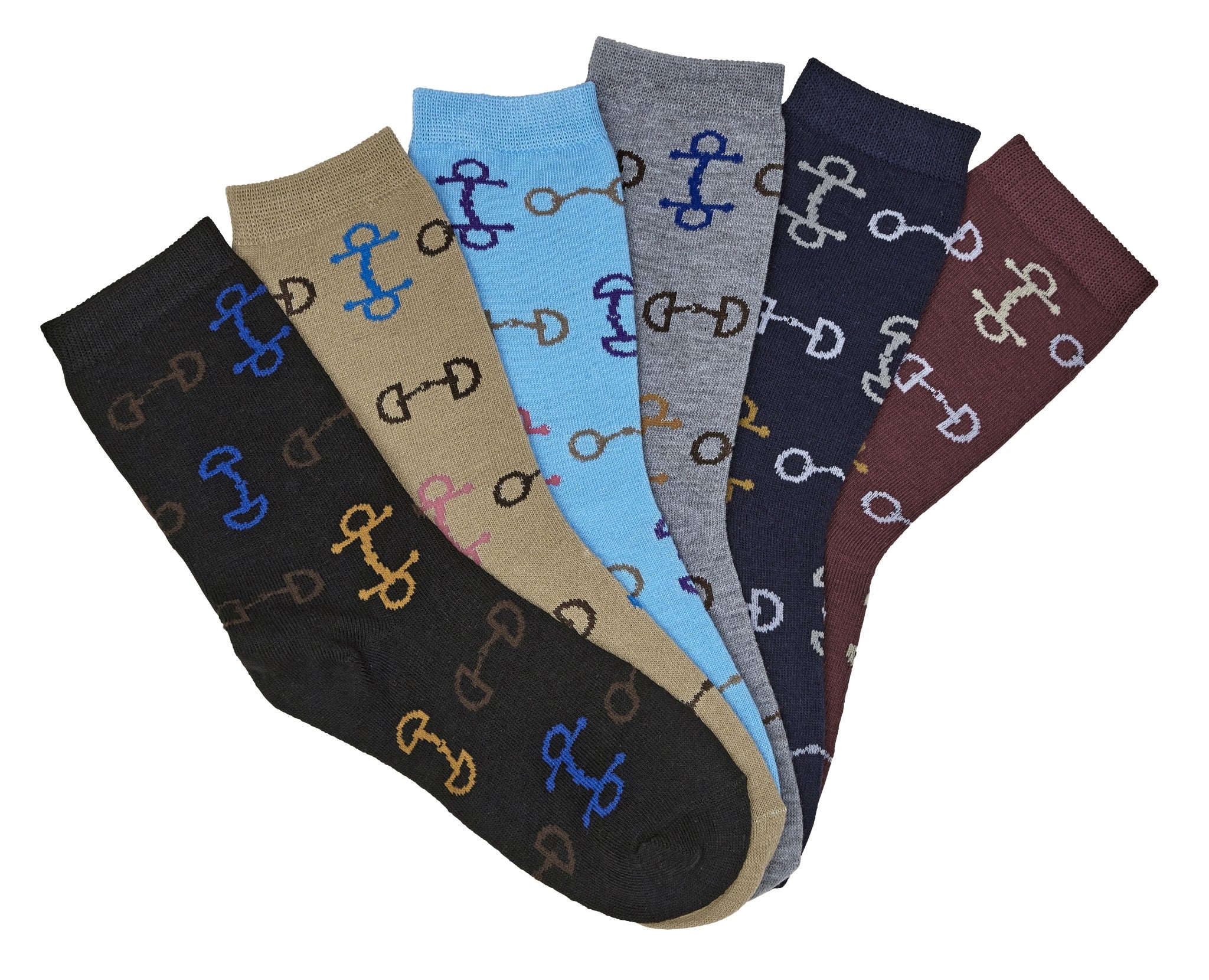 Kelley Ladies Snaffle Bit Crew Socks