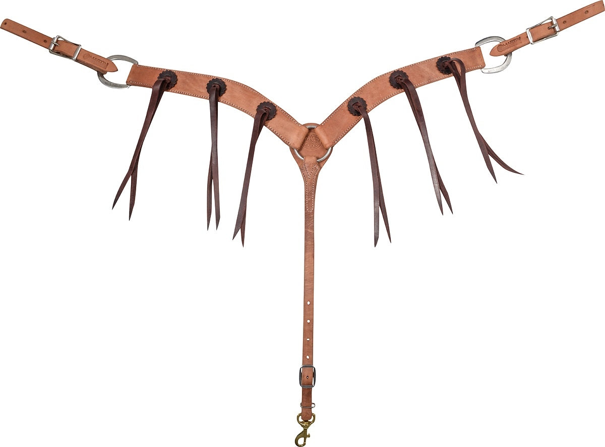 Martin Saddlery Breast Collar with Latigo Rosettes and Strings