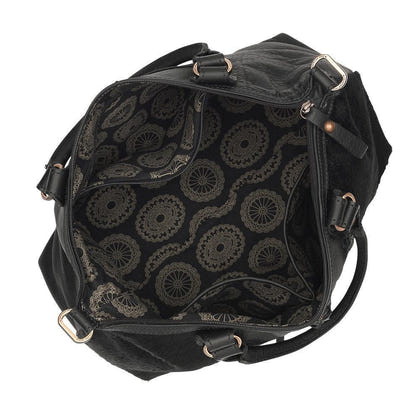 American West Cow Town Small Zip-Top Conceal Carry Satchel - Black Hair