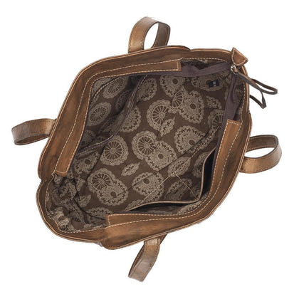 American West Zip Top Conceal Carry Satchel Tote - Brindle Hair