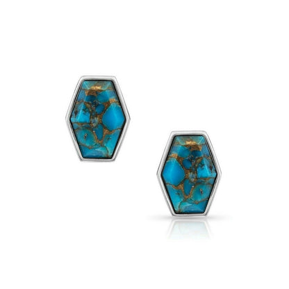 Montana Silversmiths Fearless Hexagon Post Earring