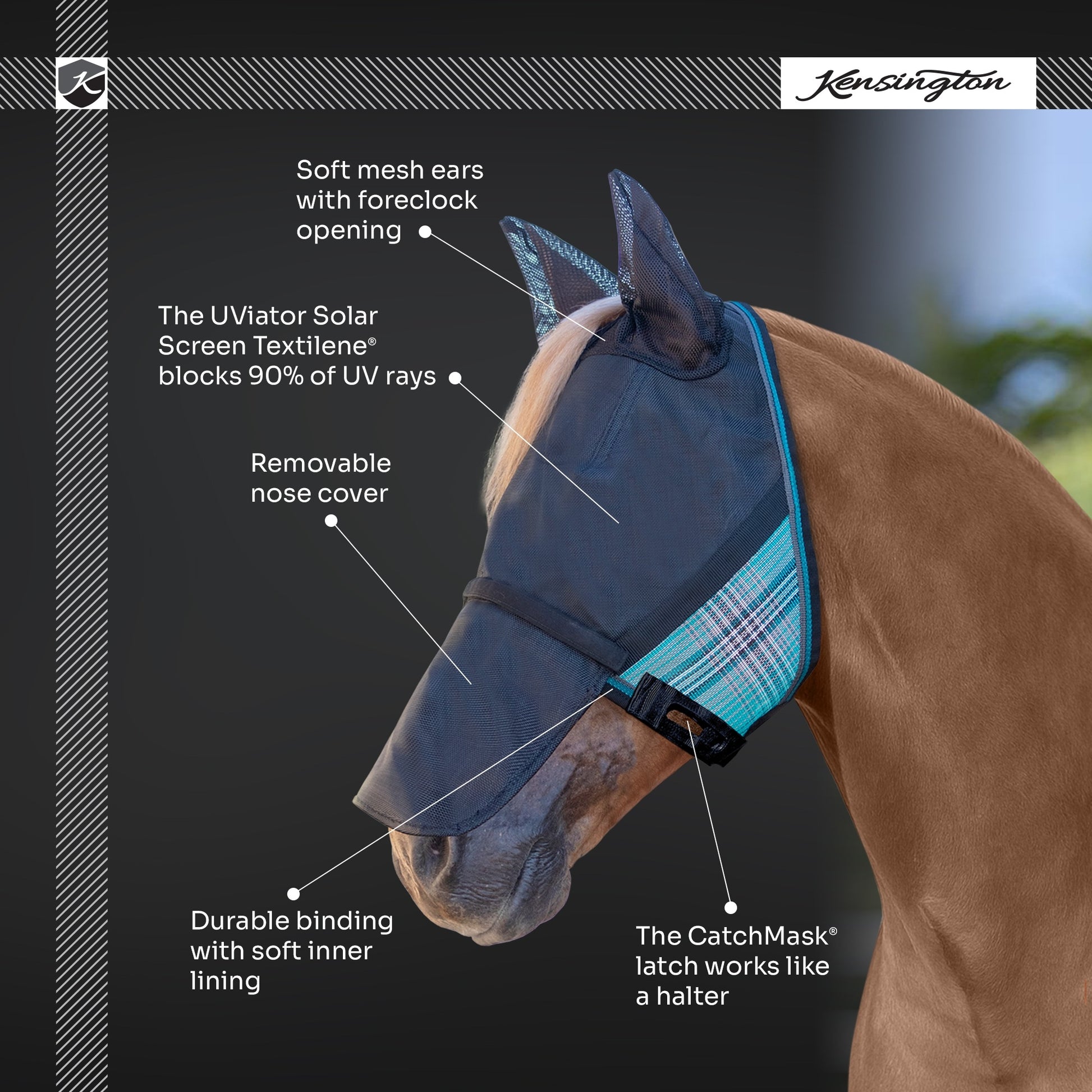 Kensington Uviator Catchmask With Ears Removable Nose