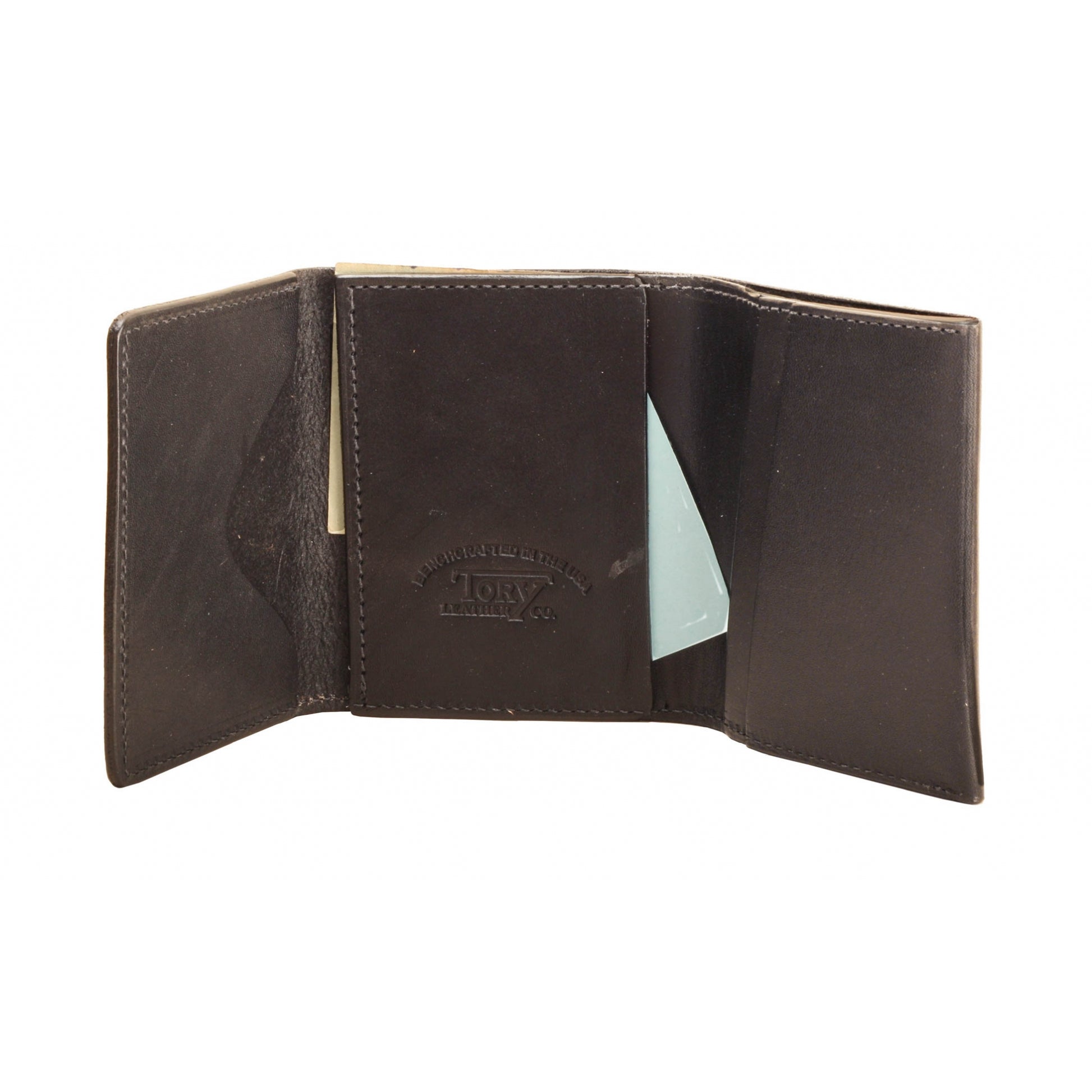 Tory Leather Trifold Wallet with Removable Card Window