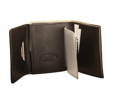 Tory Leather Trifold Wallet with Removable Card Window