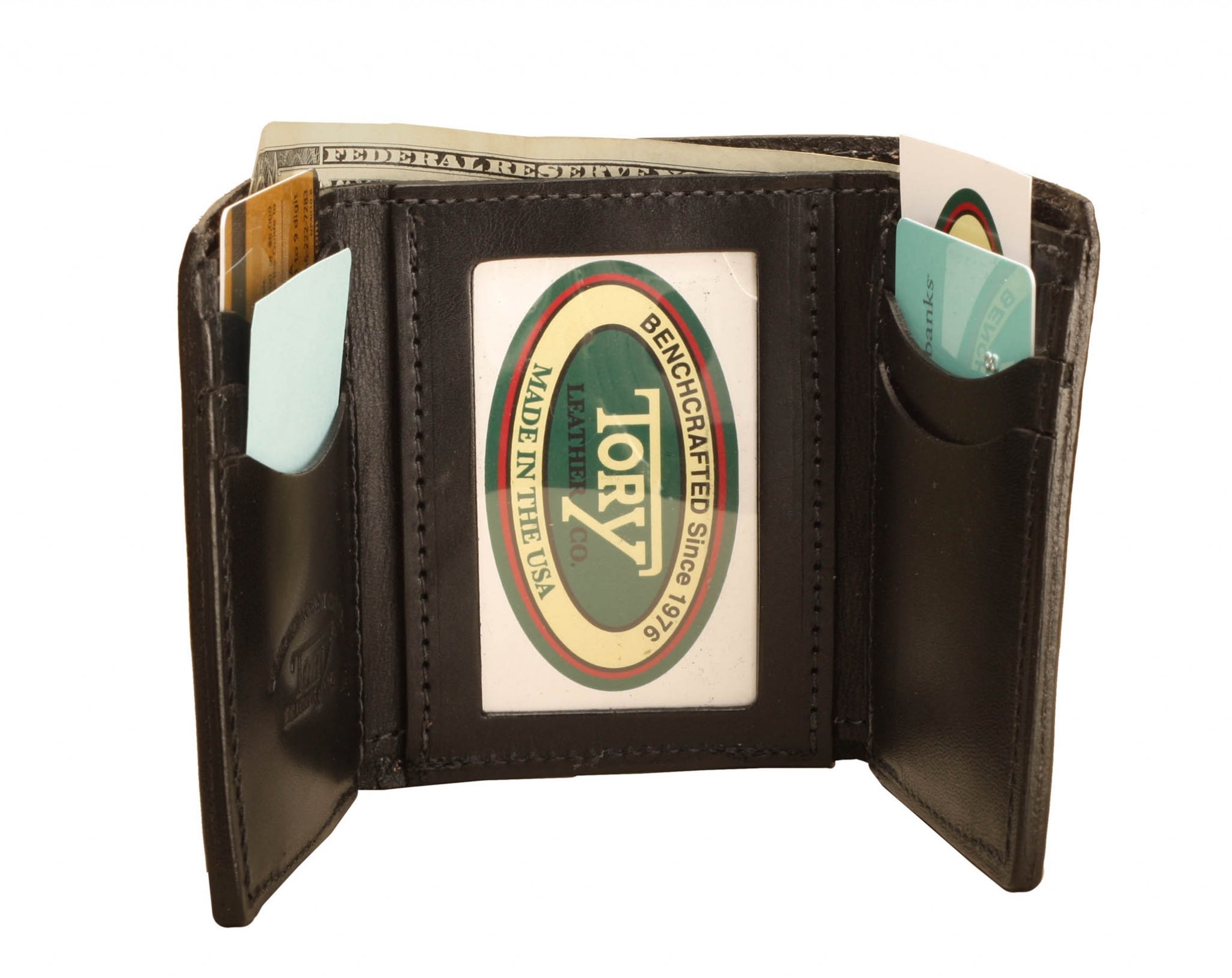 Tory Leather Trifold Wallet with ID Pocket