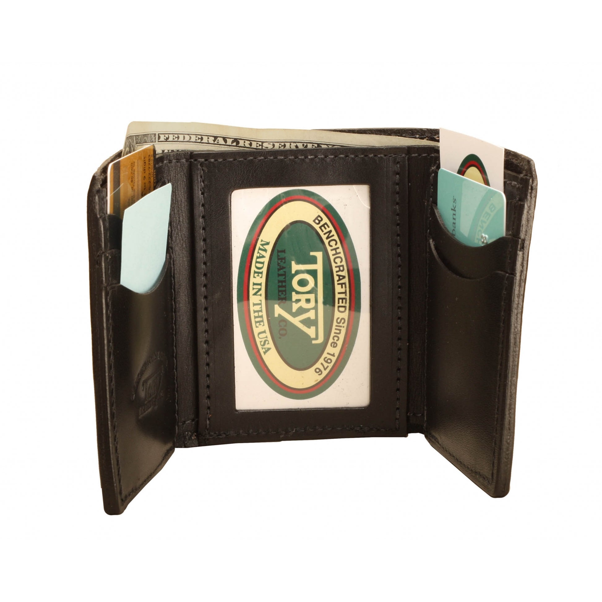 Tory Leather Trifold Wallet with ID Pocket