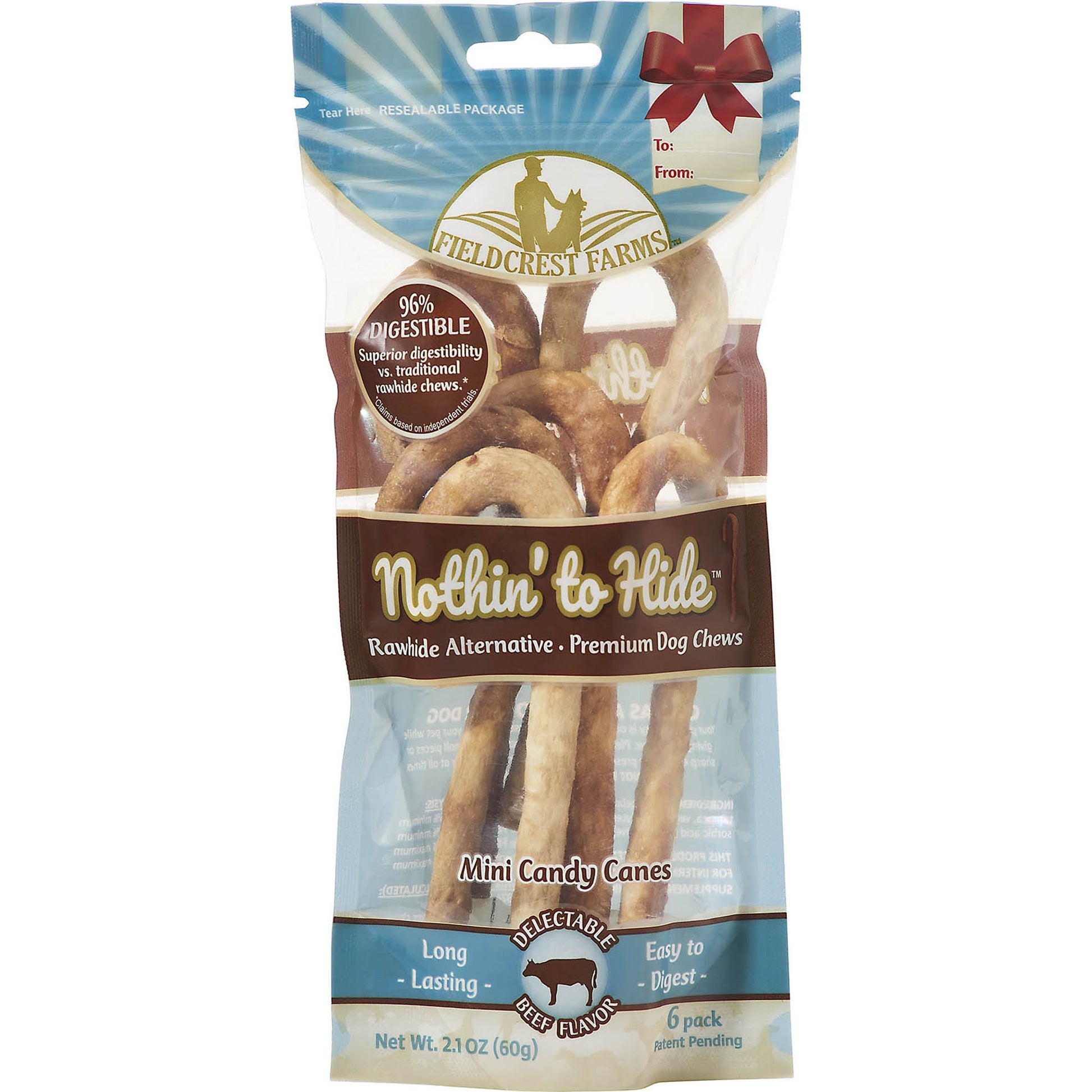 Fieldcrest Farms Nothin' To Hide Mini Candy Cane Dog Chews