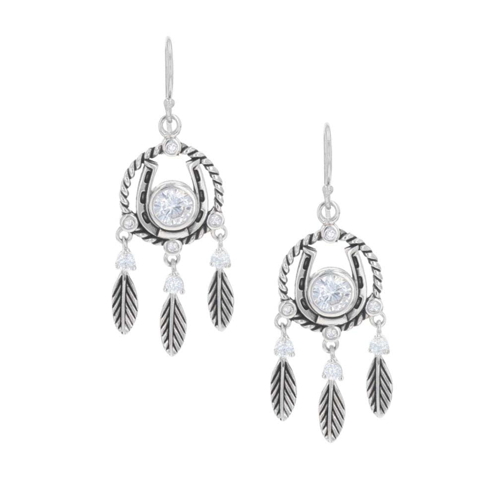 Montana Silversmiths Horseshoe Feather Dreams Earrings