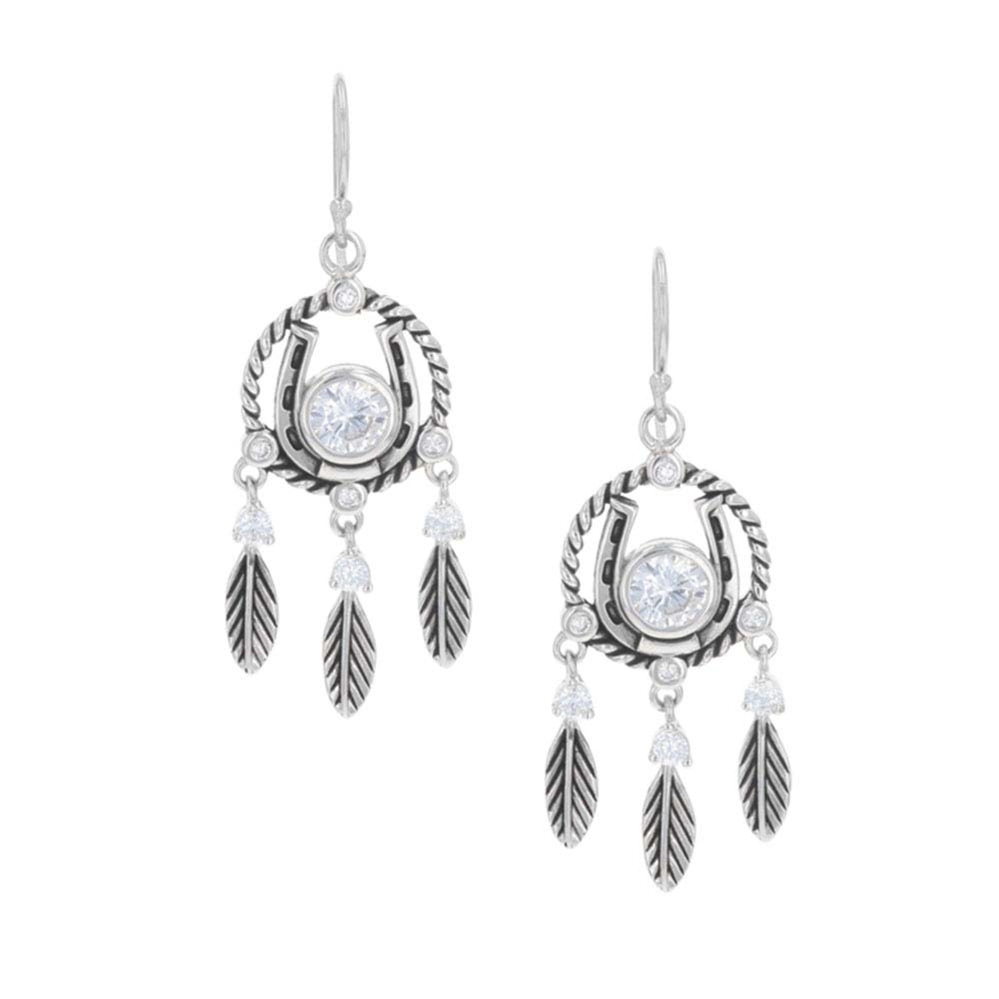 Montana Silversmiths Horseshoe Feather Dreams Earrings