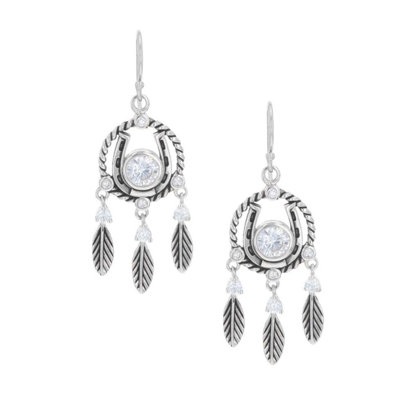 Montana Silversmiths Horseshoe Feather Dreams Earrings