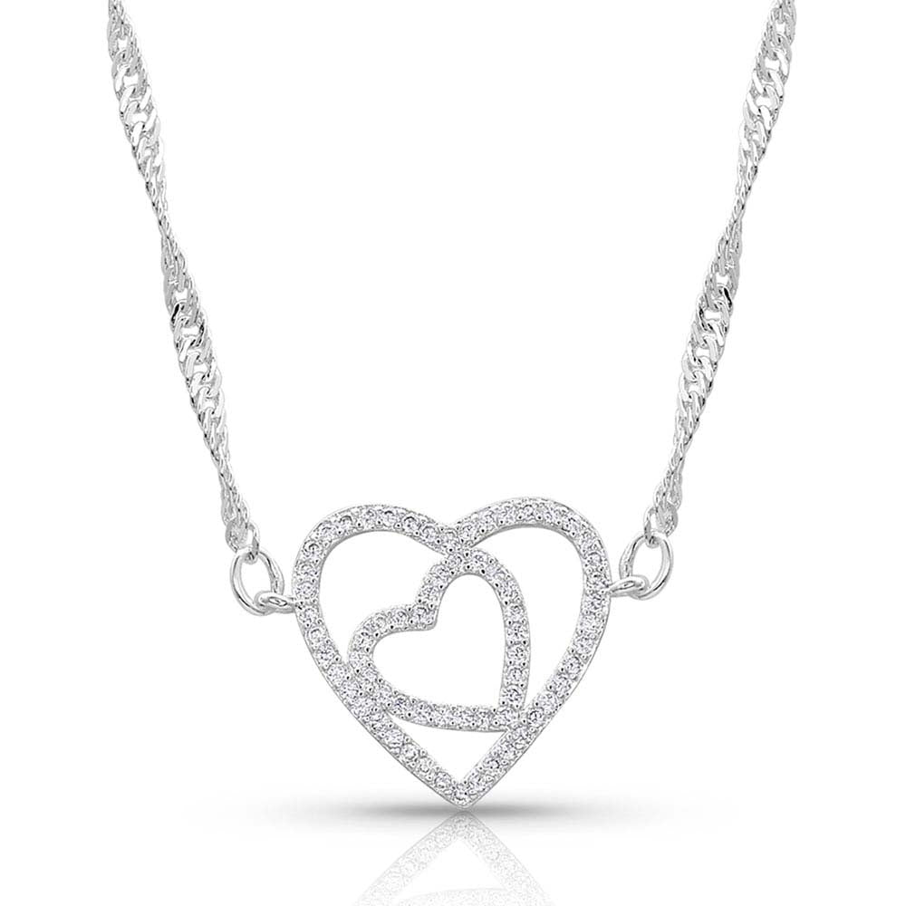 Montana Silversmiths Double Open Heart Split Necklace