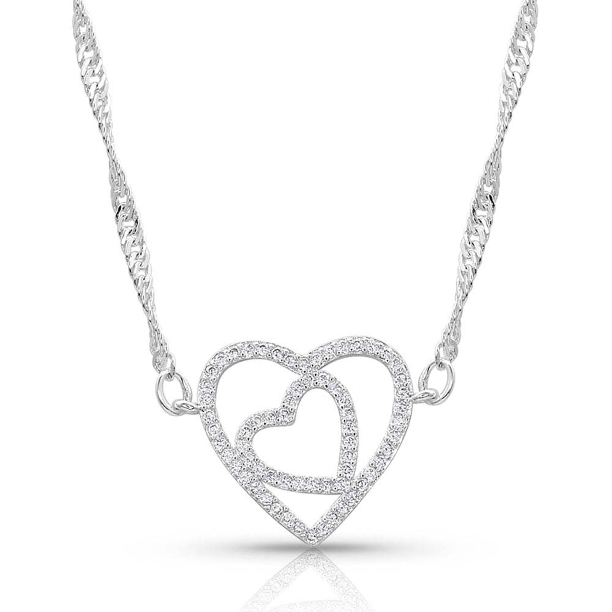 Montana Silversmiths Double Open Heart Split Necklace