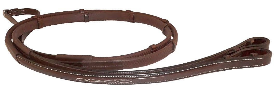 Nunn Finer Bella Donna Square Raised Rubber Rein with Hand Stops