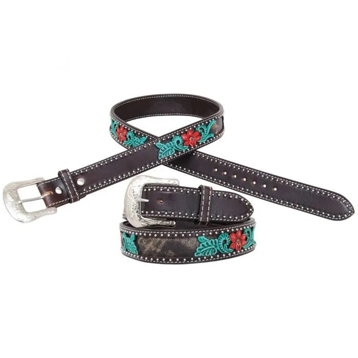 Circle Y Cactus Flower Filigree Belt