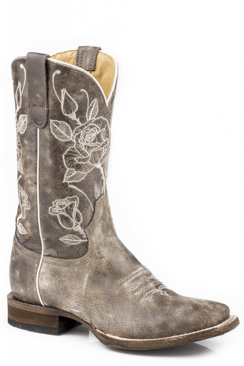 Roper Ladies Desert Rose Square Toe 11" Shaft Leather Boots