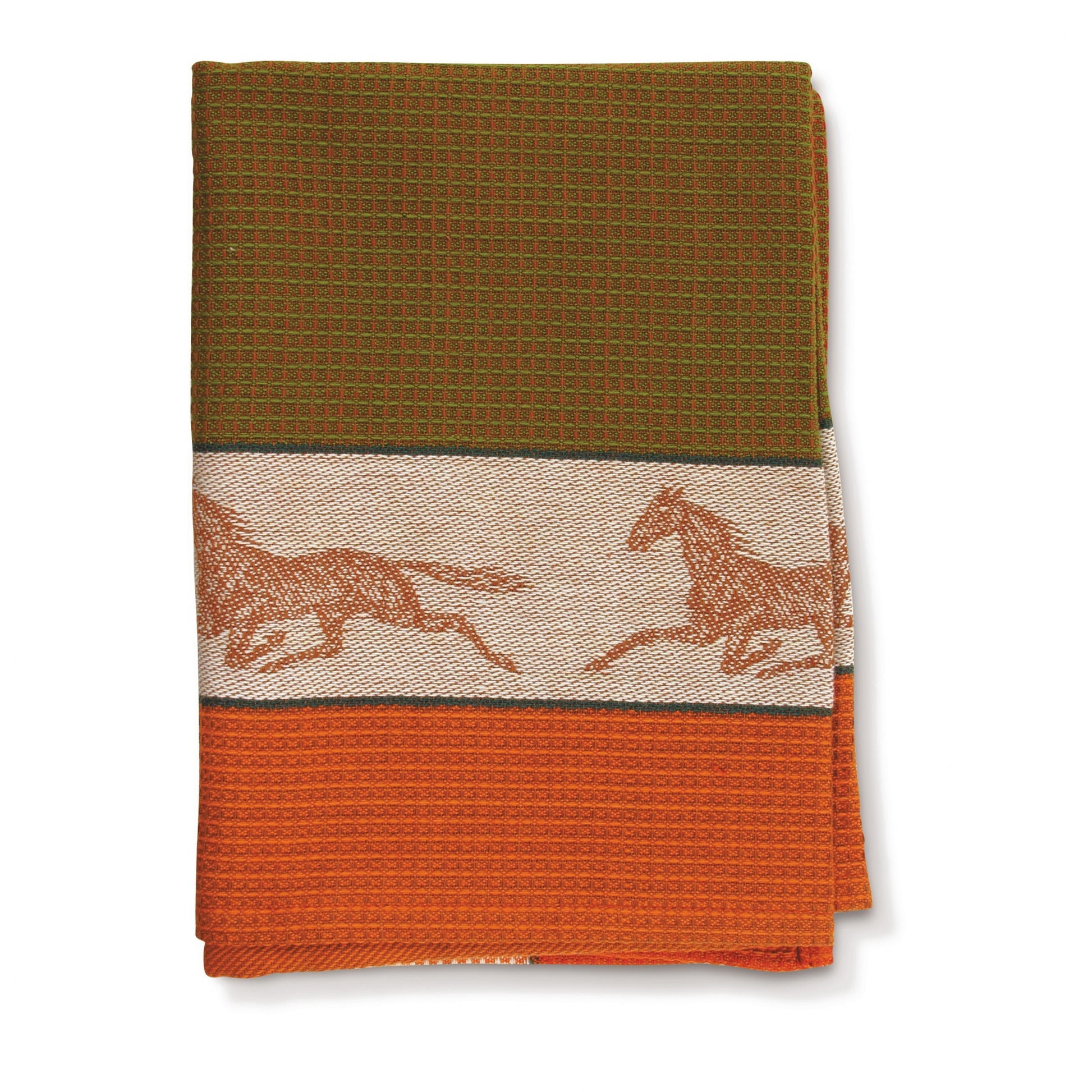 Autumn Horse Waffle Weave Kitchen Towel