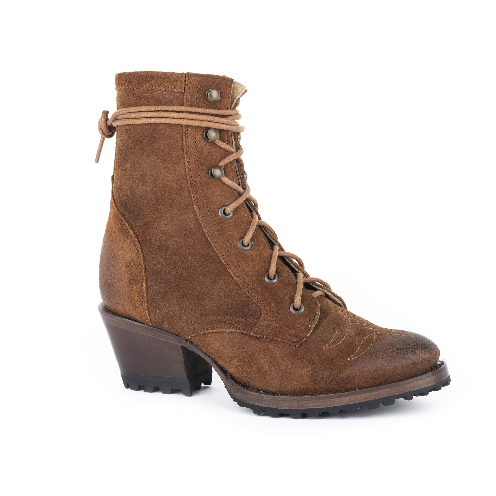 Stetson Ladies Hattie 7" Shaft Lace Up Round Toe Boots