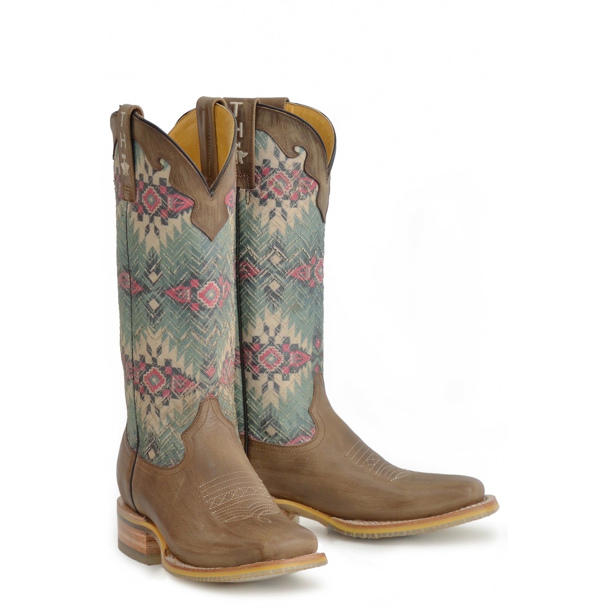 Tin Haul Ladies Square Toe Boots - Southwest Dreamer with Dream Catcher Sole