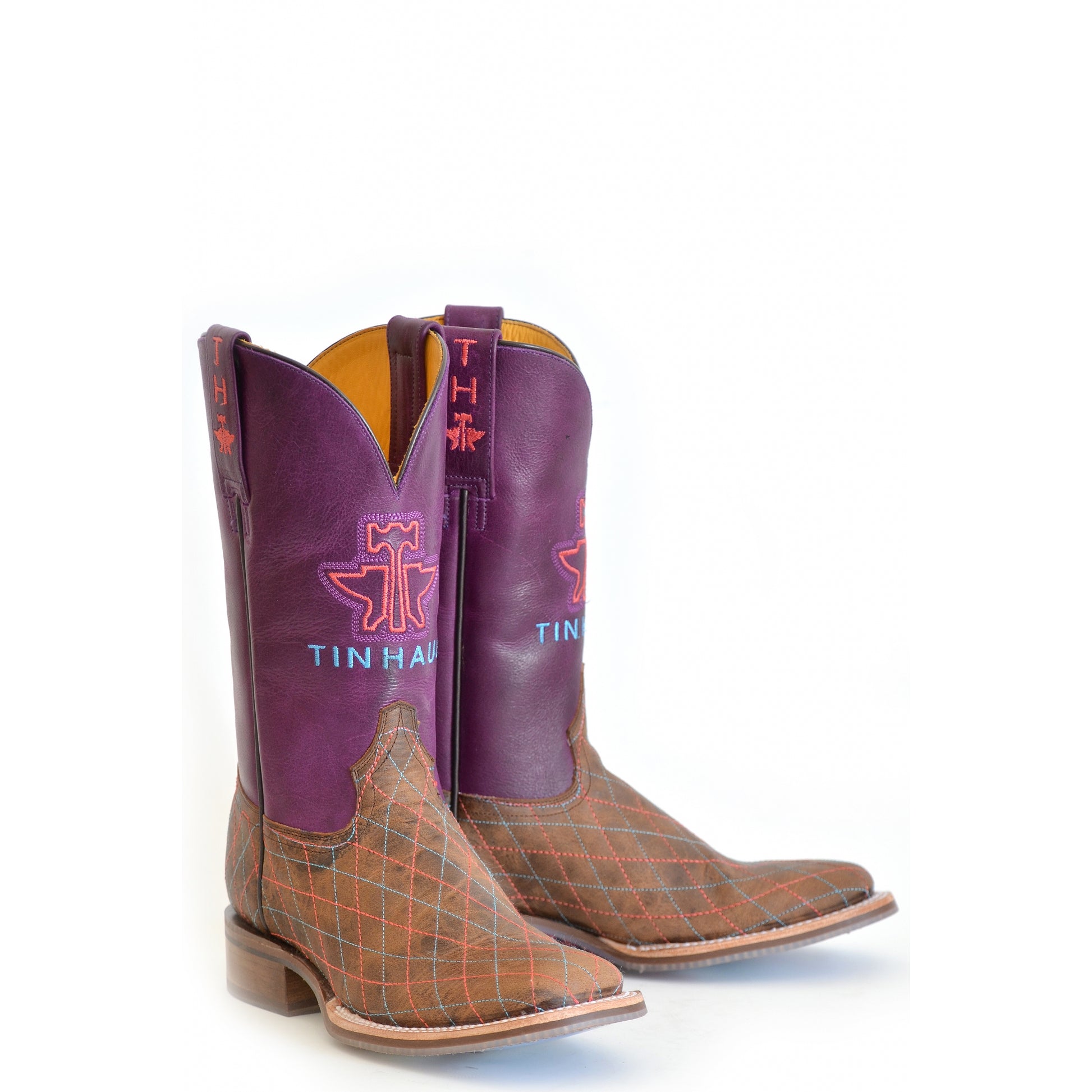 Tin Haul Ladies Square Toe Boots - Rodeo Sweetheart with Retro Cowgirl Sole