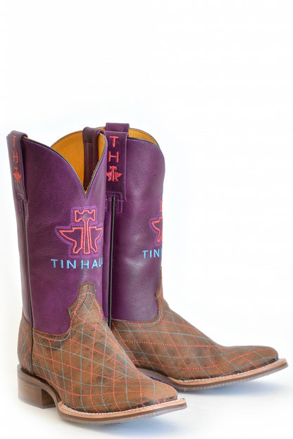 Tin Haul Ladies Square Toe Boots - Rodeo Sweetheart with Retro Cowgirl Sole