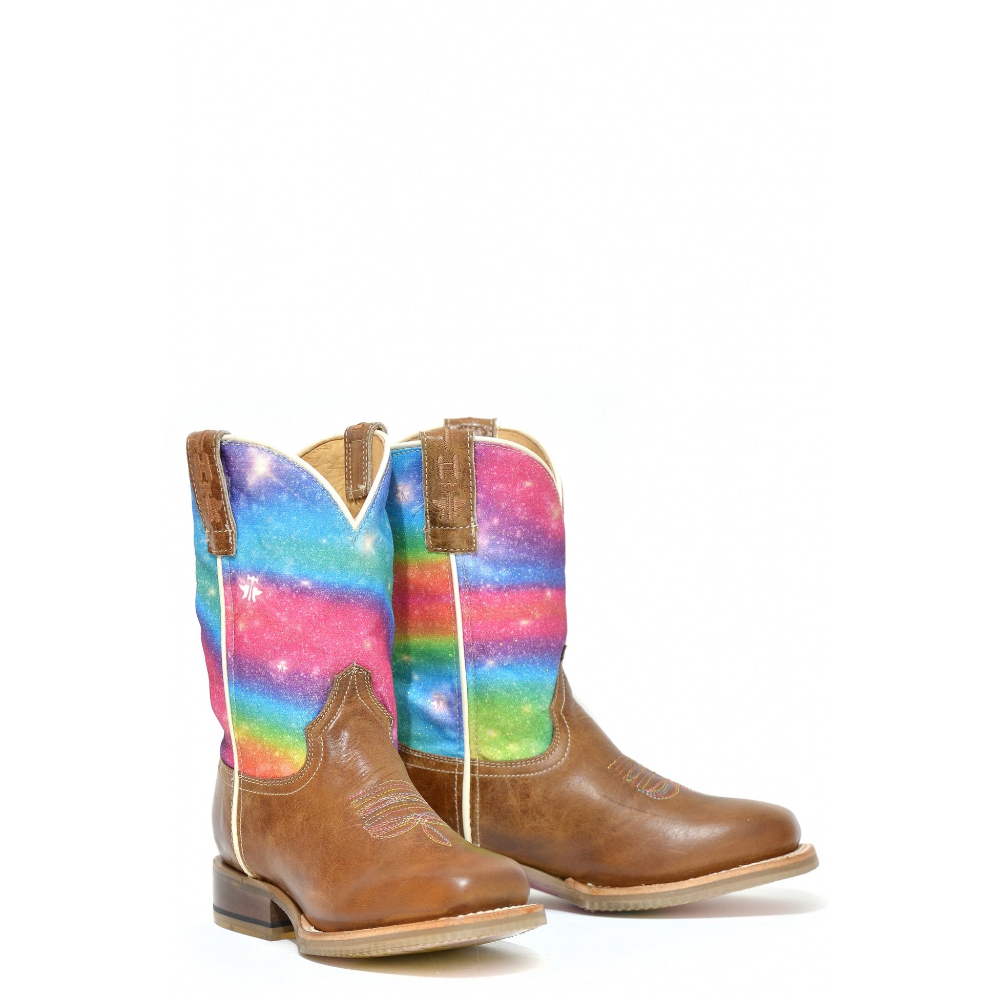 Tin Haul Big Kids Boots - Rainbow Sparkles with Be Your Own Kind of Magical Sole
