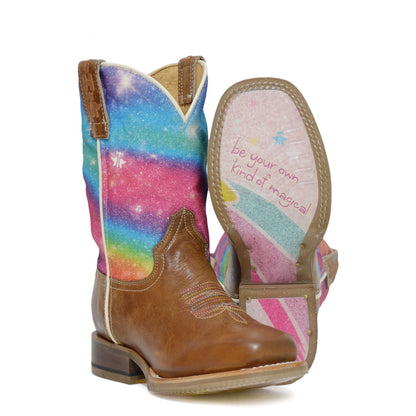 Tin Haul Big Kids Boots - Rainbow Sparkles with Be Your Own Kind of Magical Sole
