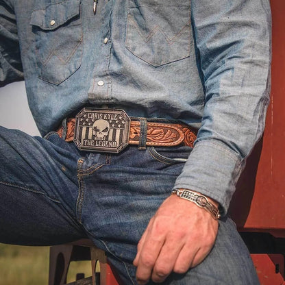 Montana Silversmiths The Legend Chris Kyle Attitude Belt Buckle