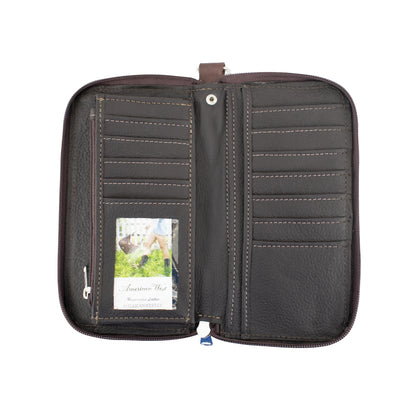 American West Ladies Saddle Ridge Zip-Around Wallet