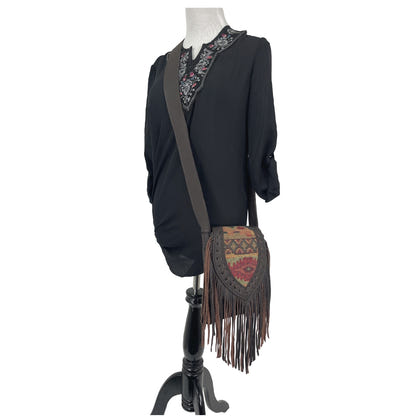 American West Fringed Cowgirl Flap Crossbody Bag