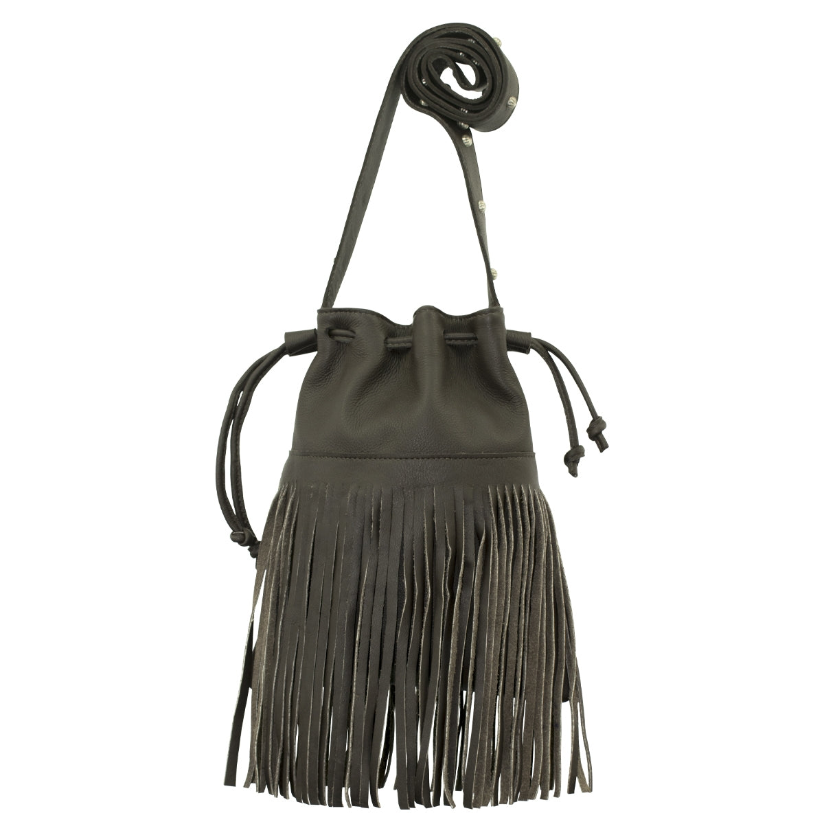 American West Fringed Cowgirl Bucket Crossbody Bag