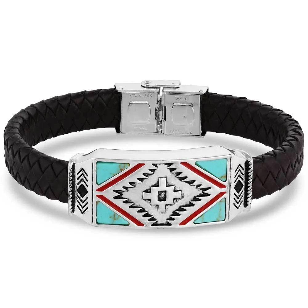 Montana Silversmiths Southwest Storm Cloud Leather Bracelet