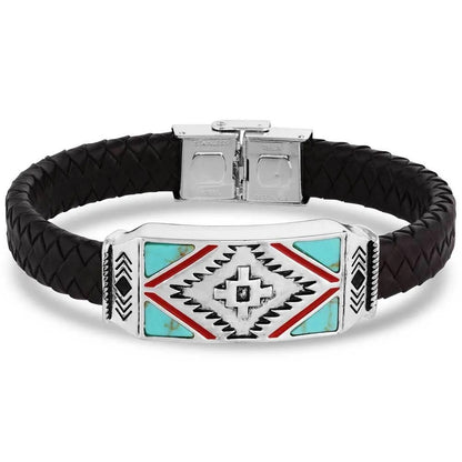 Montana Silversmiths Southwest Storm Cloud Leather Bracelet
