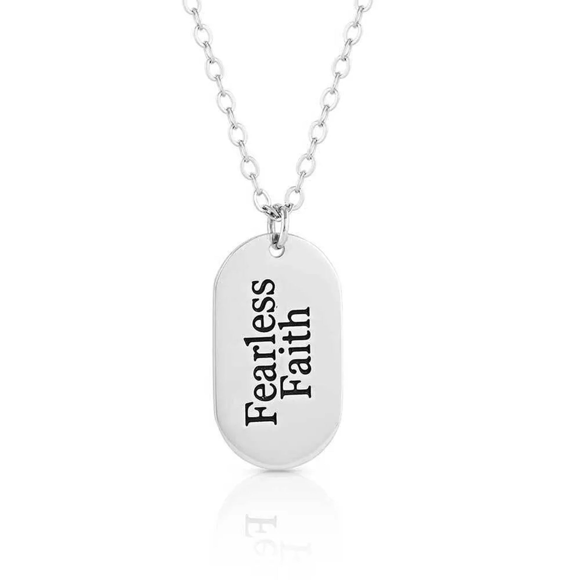 Montana Silversmiths Fearless Faith Bright Dog Tag Necklace