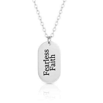 Montana Silversmiths Fearless Faith Bright Dog Tag Necklace