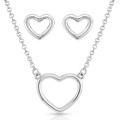 Montana Silversmiths Clear Reflection of Love Heart Jewelry Set