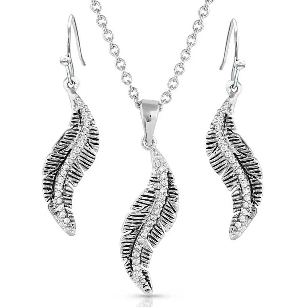 Montana Silversmiths All About The Curve Feather Jewelry Set