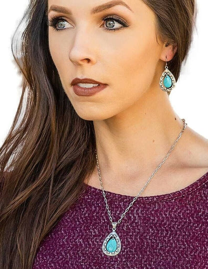 Montana Silversmiths Roadrunner Turquoise Scalloped Necklace