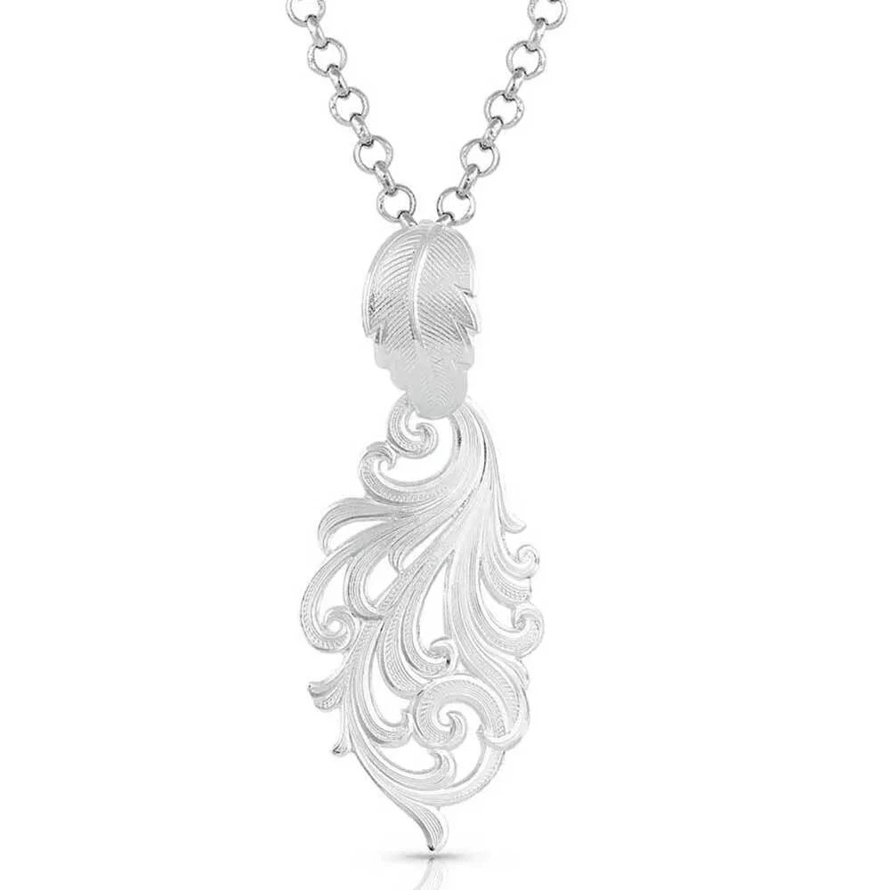 Montana Silversmiths Mountain Calling Feather Necklace