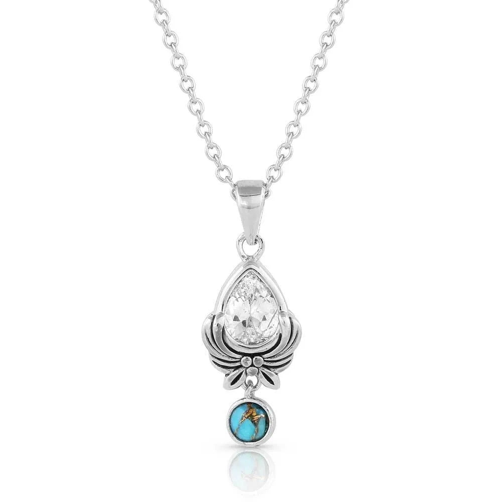 Montana Silversmiths Western Zen Crystal Turquoise Necklace